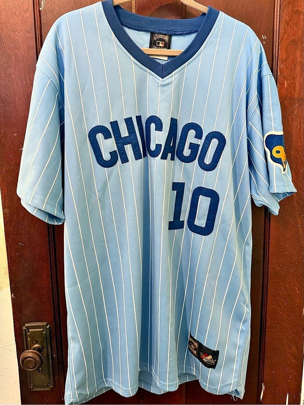 Majestic Chicago Cubs Ron Santo Cooperstown Collection Replica Jersey Pinstripe